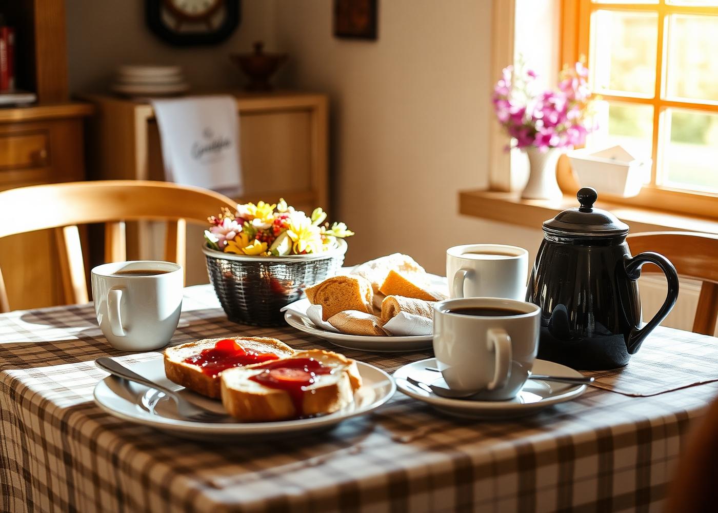 Frühstückstisch der Pension